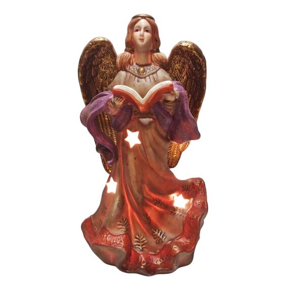 Vintage Ceramic Holiday Angel Tabletop Night Light by Elements 10 in Glow NIB - Picture 3 of 12